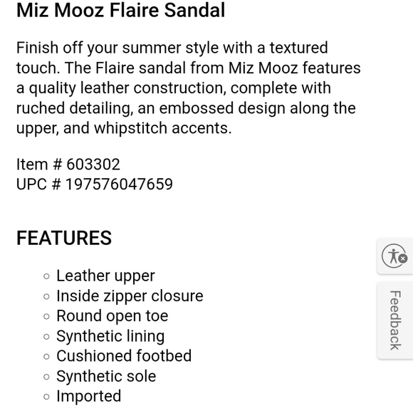 Miz Mooz NYC Women's Flaire Blue Leather Wide Width Sandals - Picture 2 of 14